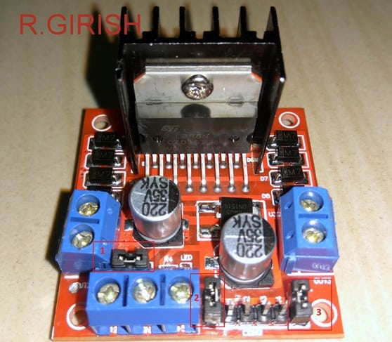 L298N模块示意图: